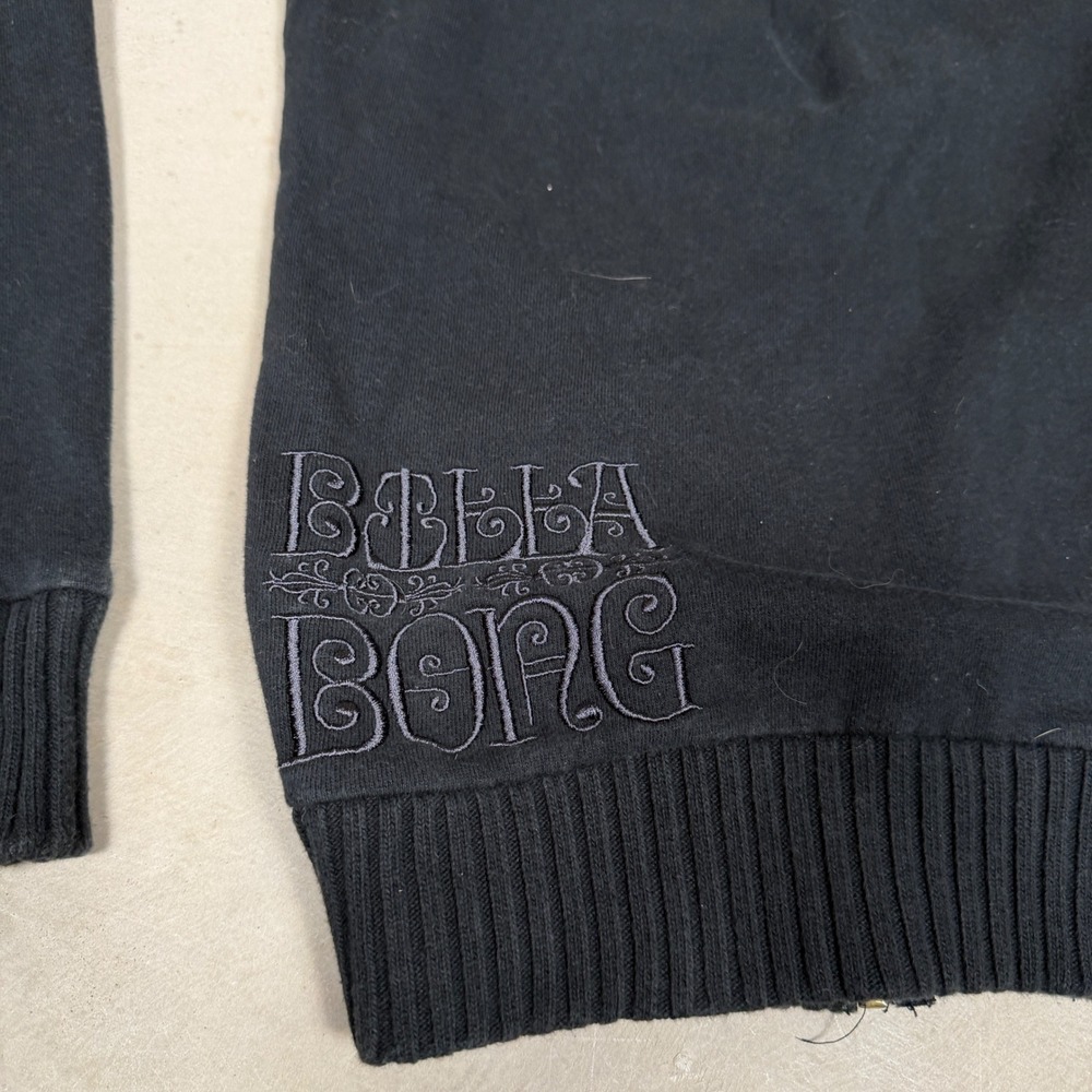 Billabong Womens Black Cable Knit Faux Fur Trim Zip Up Hoodie Sweatshirt Small - Picture 5 of 6